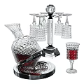 Elegant Crystal Wine Bottles and Glasses Set with Decanter Stand for Home Serving