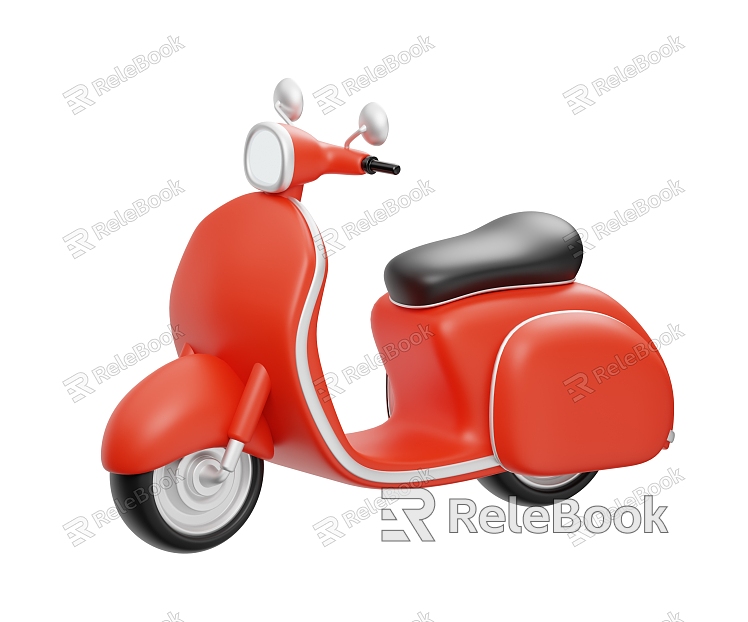 Motorcycle Electric Cartoon Motorcycle Cartoon Electric Vehicle Transportation model