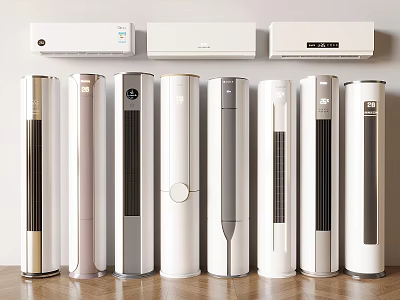 Modern Air Conditioner Fans With Wall Mounted And Tower Designs For Home Cooling 3d model