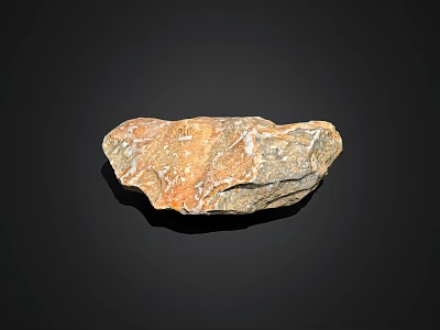 Natural Rockery Stone With Orange Gray Textured Surface For Garden Decoration 3d model