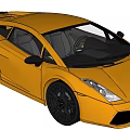 Yellow Sports Car With Sleek Exterior Design And Black Wheels For Luxury Ride