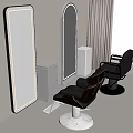 Modern Hair Salon Interior With Barber Chairs Mirrors And Wooden Cabinet