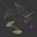 Creative Decorative Ornament Set With Paper Planes Cranes Pencil Holder Squirrel Sketch And Pencils