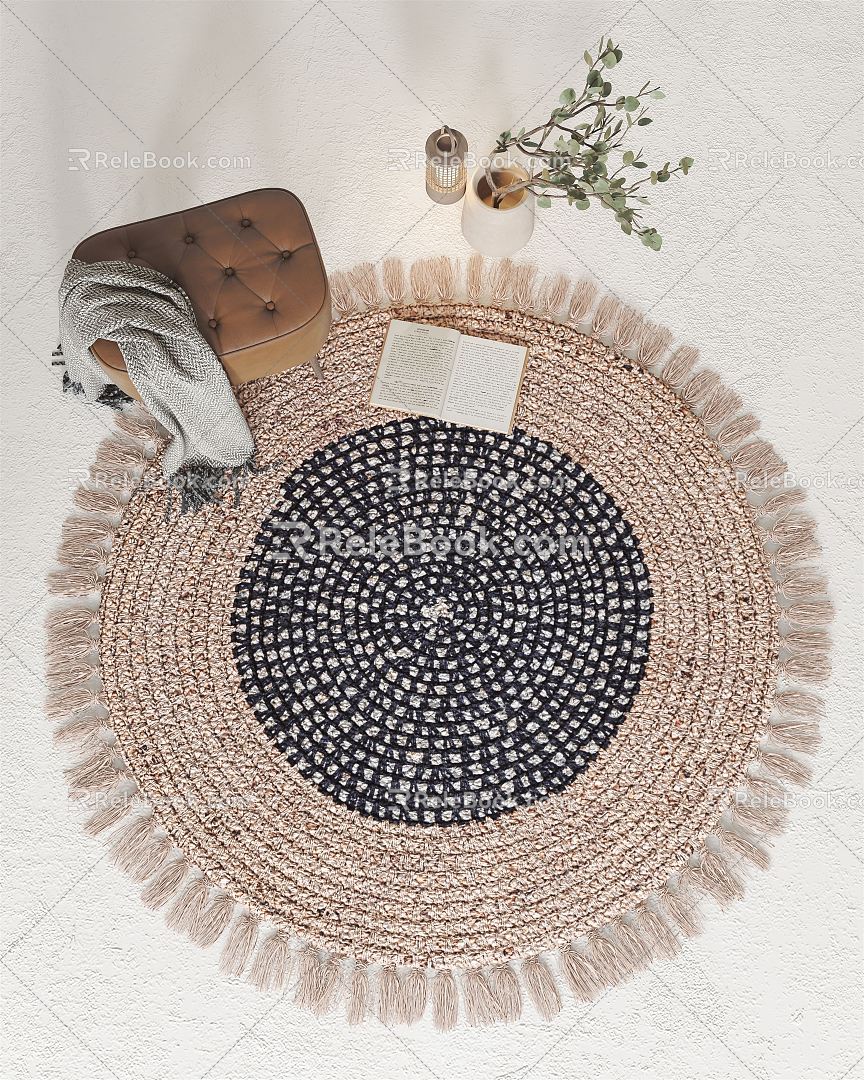 Nordic Round Carpet Carpet 3d model