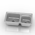 Stainless Steel Double Bowl Kitchen Sink With Smooth Surface And Modern Design