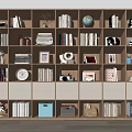 Bookcase Bookshelf Ornaments Book Decorative Cabinet 3d model