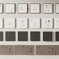 Modern Switch Panels in White Black Gray with Single Double Socket Designs