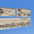 Exquisite Traditional Chinese Landscape Carvings With Mountains Rivers Trees And Figures