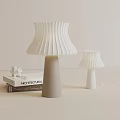 Modern Gray And White Table Lamps With Pleated Shades For Home Decor