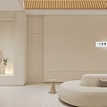Modern Beauty Hair Salon Interior With Comfortable Sofa And TV Display Design