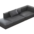 Modern Black Leather Sectional Sofa With Comfortable Cushions For Living Space 3d model