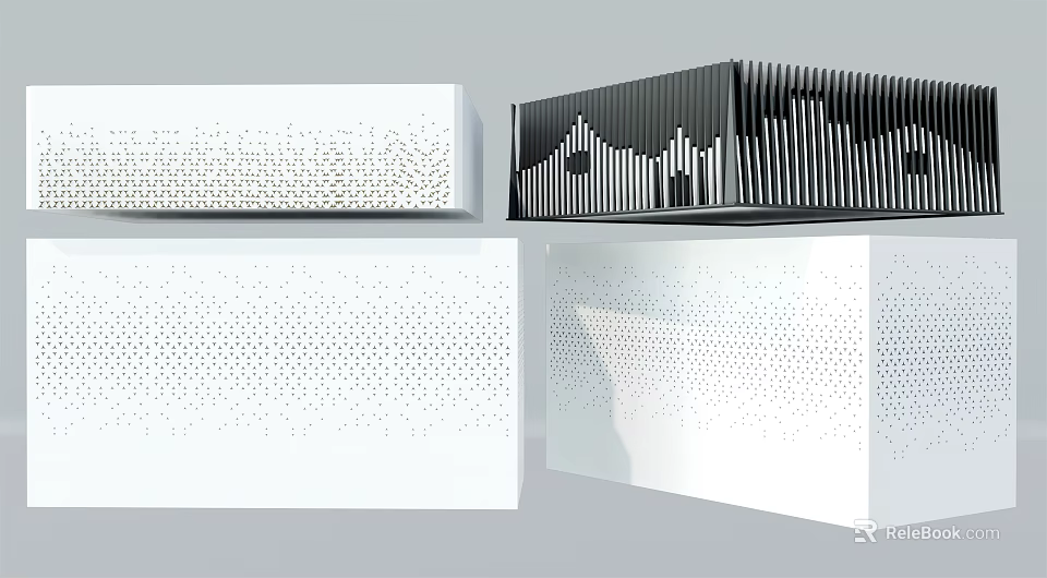 Industrial Equipment With Perforated Panels And Striped Surface Designs For Modern Industrial Use 3d model 