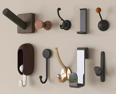 Variety Of Hook Designs For Home Decoration 3d model