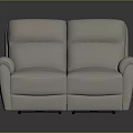 Light Gray Leather Two Seater Sofa With Modern Design And Plush Cushioned Seats