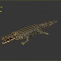 Realistic Crocodile With Open Mouth And Detailed Skin On Dark Background