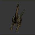 Brachiosaurus Dinosaur Model Featuring Long Neck Greenish Brown Body Standing on Gray Surface