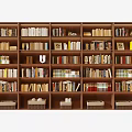 Wooden Bookshelf With Multiple Shelves Filled With Books And Decorative Items