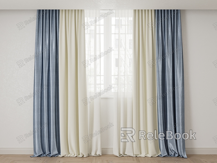 Simple Curtain Gauze Curtain Cream Style Nordic Style Silk Satin Curtain model