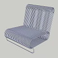 Modern Public Chair Design With Blue And White Striped Wire Structure