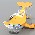 Fun Whale Shaped Yellow Playground Equipment With Slide Swings And Netted Front