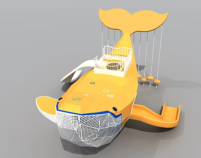 modern slide play equipment whale slide 3d model modern slide play equipment whale slide 3d model