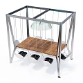 Modern Conference Table with Metal Frame and Wooden Top Surrounded by Chairs