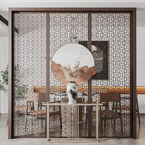 New Chinese-style partition porch partition 3d model