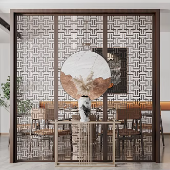 New Chinese-style partition porch partition 3d model