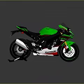 Green Kawasaki Sport Motorcycle With Sleek Design And Black Red Accents