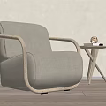 Modern single sofa leisure chair side combination 3d model