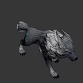 Mythical Gray White Wolf 3D Model With Blue Glowing Eyes And Rune Mark