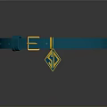 Blue Daily Use Belt With Gold Buckle And Smooth Loop Design
