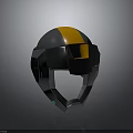 Tactical Weapon Helmet With Modern Gray Black And Orange Futuristic Design