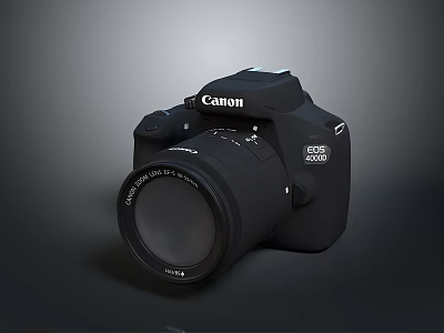Canon EOS 1500D Digital SLR Camera with Lens and Black Body Design 3d model