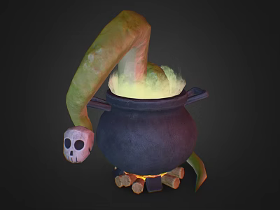 Modern pot cartoon pot snake cartoon snake monster porridge 3d model