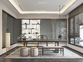 New Chinese Tea Room 3d model