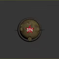 Camouflage Tank Turret With Red Star 324 And Gun Barrel
