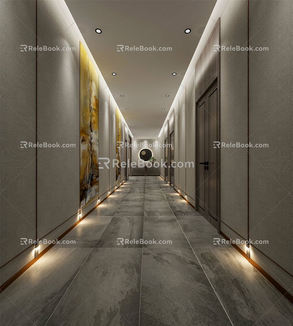 New Chinese Hotel Aisle 3d model