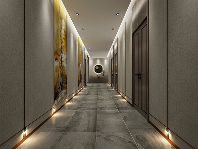 New Chinese Hotel Aisle 3d model