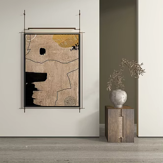 Modern Abstract Decorative Painting Landscape Oil Painting 3d model