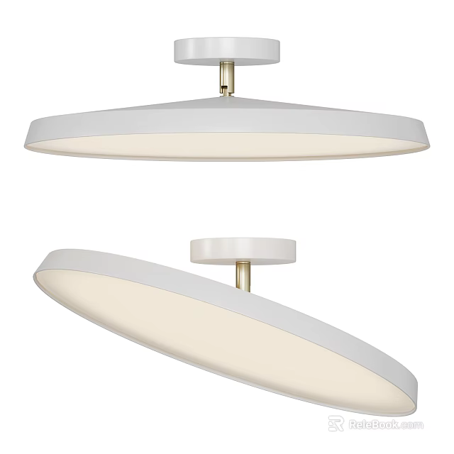 Modern Ceiling Light with White Lampshade and Metal Frame for Home Interior Decoration 3d model 