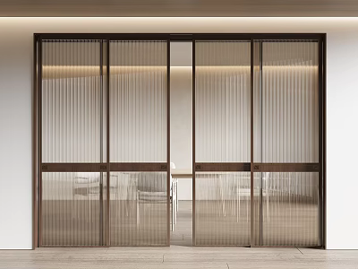 Modern Sliding Glass Doors Design With Minimalist Frame For Interior Spaces 3d model