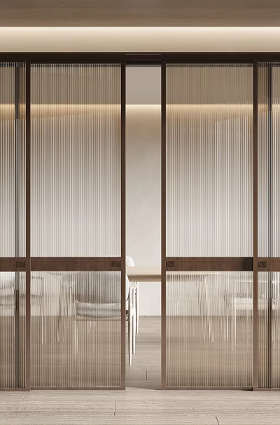 Modern Sliding Glass Doors Design With Minimalist Frame For Interior Spaces 3d model
