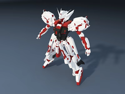 Smart Robot Mecha With White Red Armor And Detailed Joint Structure 3d model