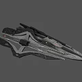 Futuristic Spaceship 3D Model With Sleek Metallic Structure And Sharp Design 3d model