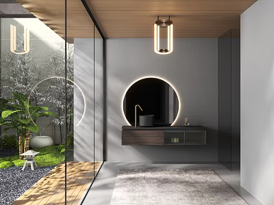 modern sink bathroom cabinet 3d model