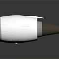 Modern White Aerospace Engine With Turbine Blades For Space Propulsion
