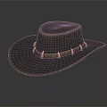 Gray Leather Cowboy Hat with Decorative Studded Leather Band Displayed on Black Background with Reflection