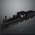 Detailed Vintage Black Steam Train Model With Number 3333 And Headlights