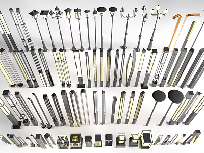 Various Types of Modern Decorative Lights for Home Interior Stylish Lamps and Fixtures 3d model